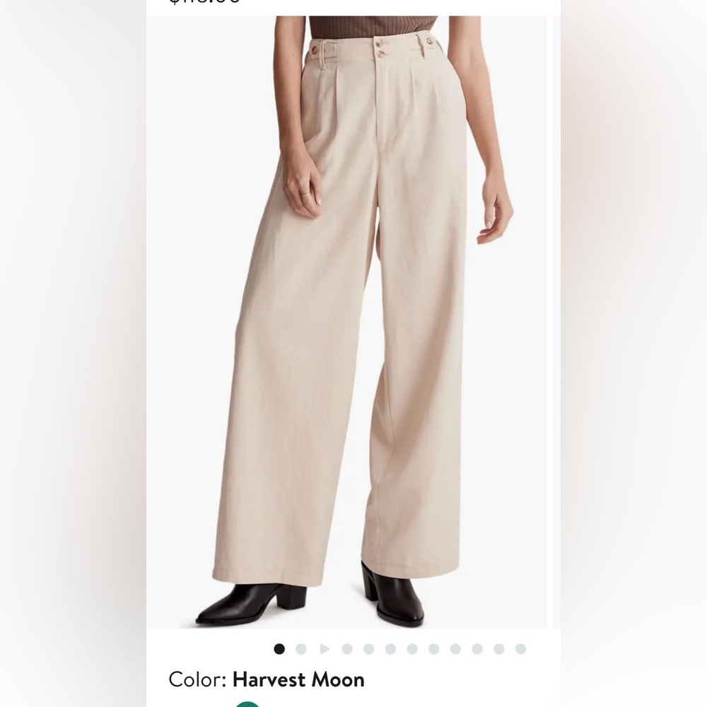 NWT Mdewell Harlow Wide-Leg Pants (Harvest Moon)- 4P
